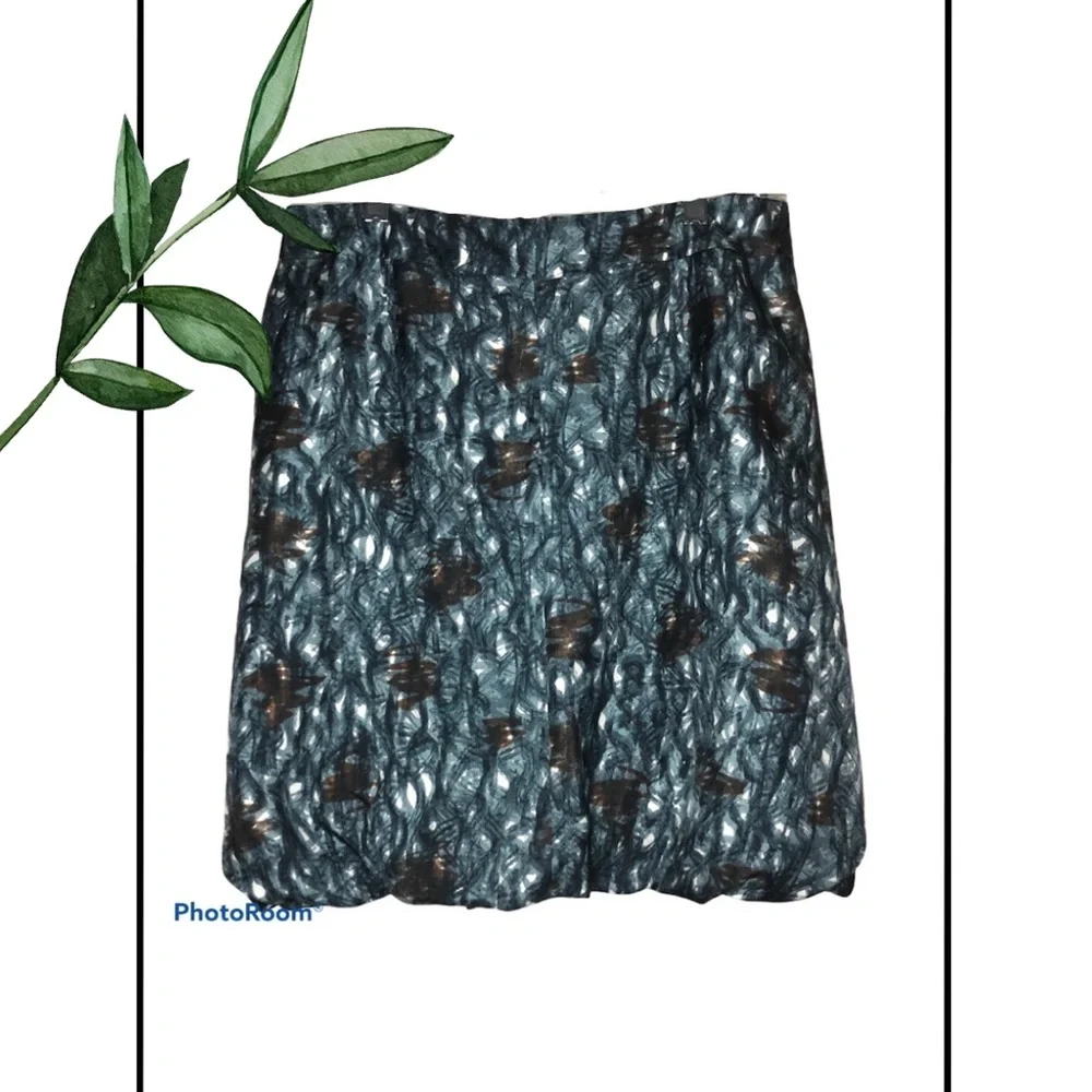 Banana Republic 100% Silk Blue Bubble Skirt - Picture 1 of 7
